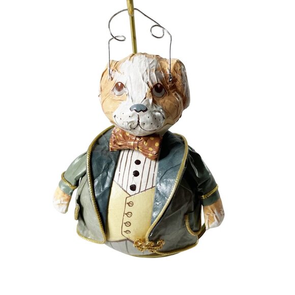 Adorable Louis Nichole 1983 Dog made for Kurt S Adler Papier-Mâché Ornament - Picture 1 of 7